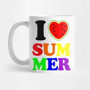 i heart summer watermelon rainbow Mug